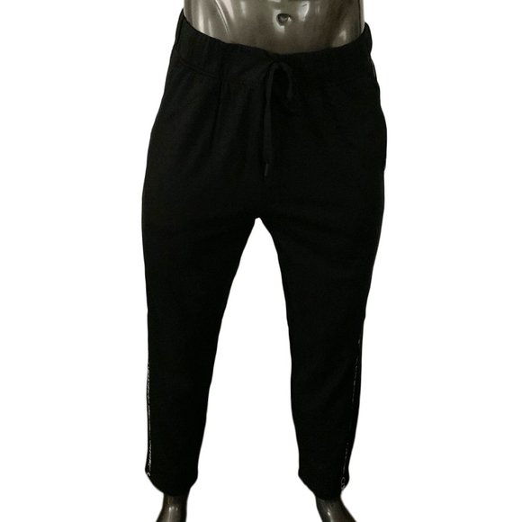 NWT CALVIN KLEIN AUTHENTIC LOGO TAPE MEN'S BLACK SLEEPWEAR JOGGER PANTS SIZE L - Picture 3 of 5
